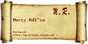 Mercz Róza névjegykártya